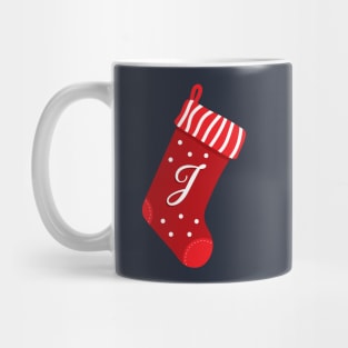 Christmas Stocking with Letter J Mug